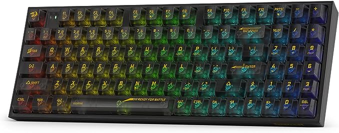 Redragon K658 Irelia Pro 90% 3-Mode Wireless RGB Gaming Keyboard, 94 Keys Full-Transparent Mechanical Keyboard w/Hot-Swap Socket, Sound Absorbing Foams, Full Numpad & Custom Switch Redragon K658 Irelia Pro 90% 3-Mode Wireless RGB Gaming Keyboard, 94 Keys Full-Transparent Mechanical Keyboard w/Hot-Swap Socket, Sound Absorbing Foams, Full Numpad & Custom Switch